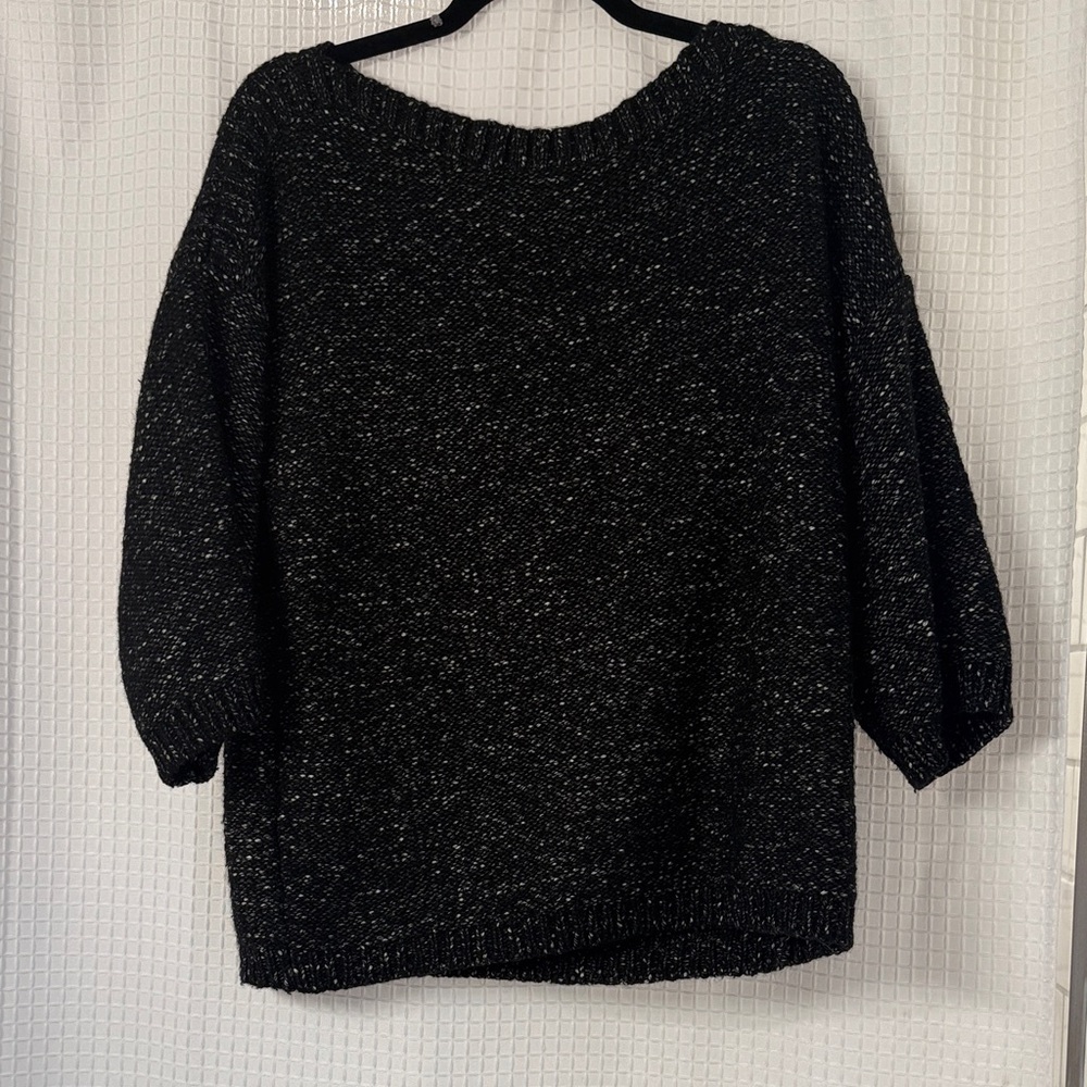 Banana Republic Black and White Speckled Sweater